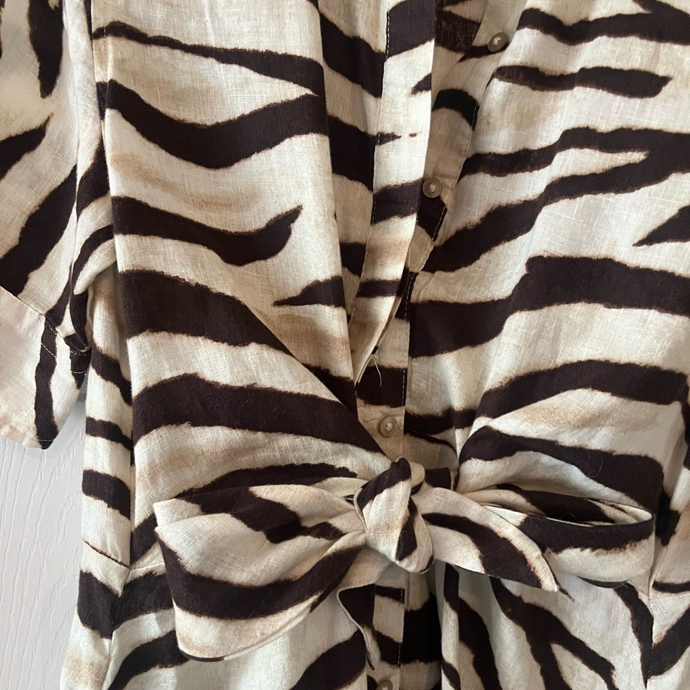 Ralph Lauren Zebra Print Tie-Front Dress - Picture 3 of 6